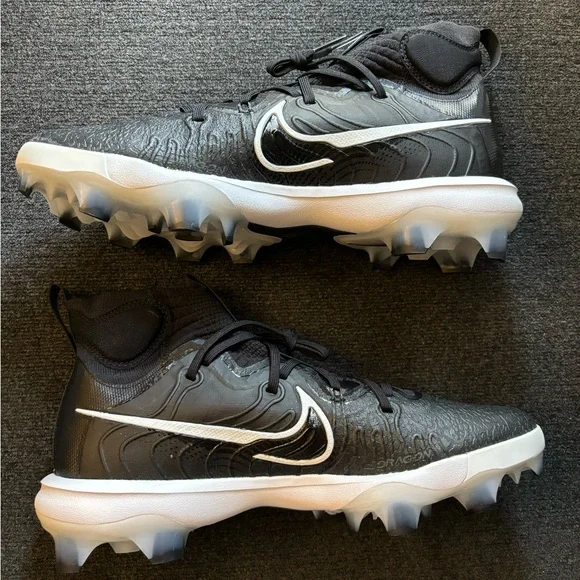 Nike Alpha Huarache NXT MCS Black/White Baseball Cleats Size 12
